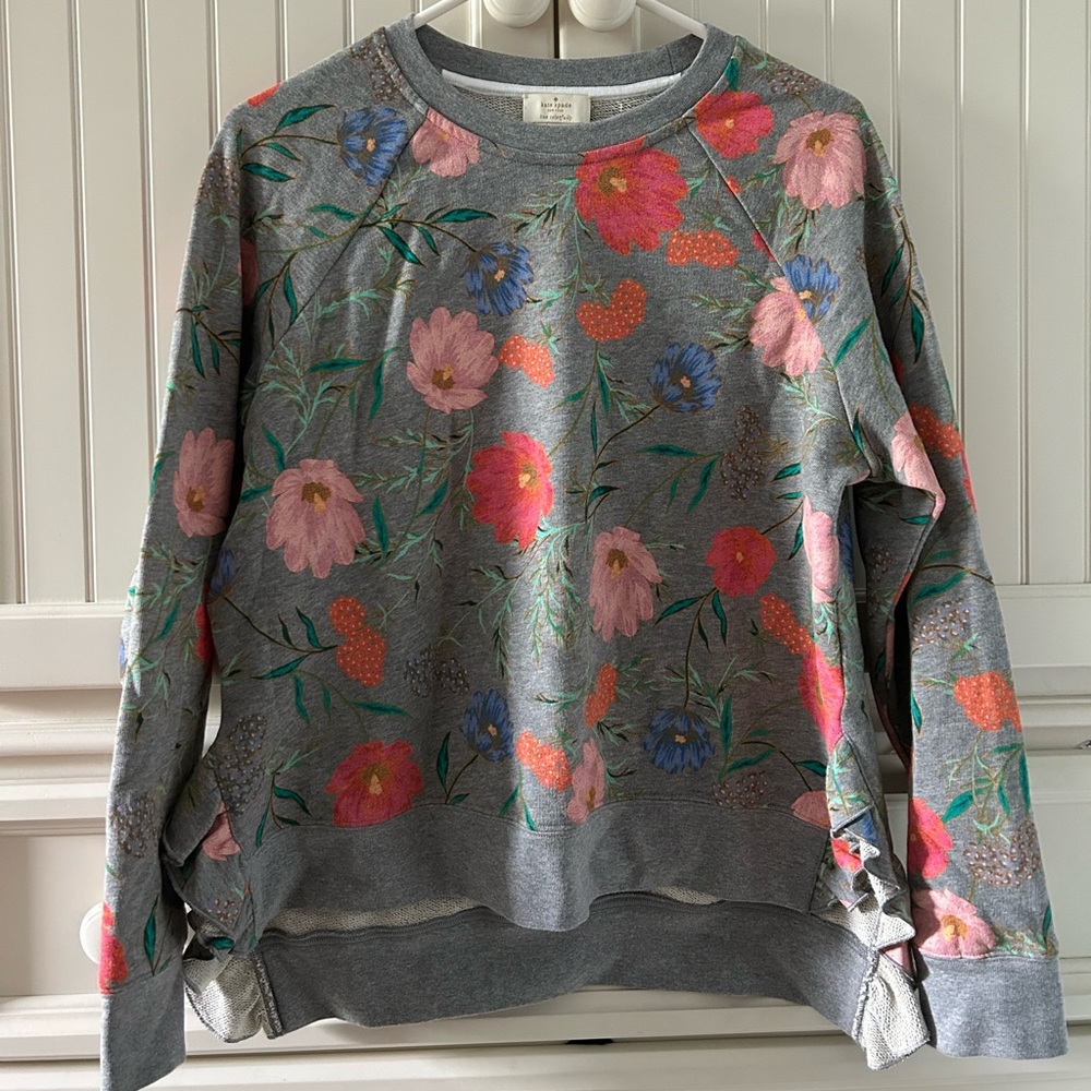 Kate Spade, like new, floral crew neck.